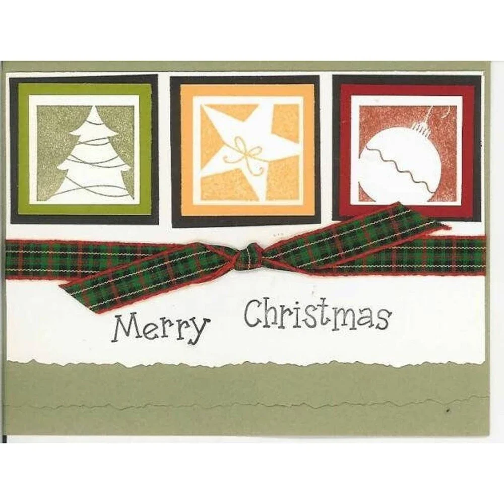 Stampin Up Holiday Blocks Retired Stamp Set Rubber Unmounted Christmas Brand New